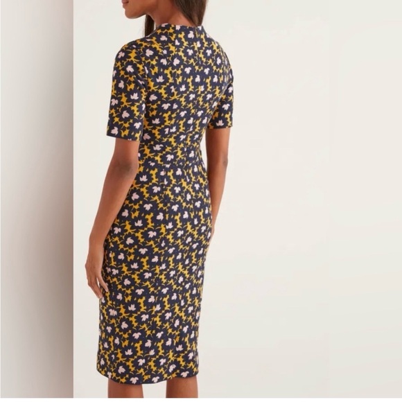 NWT Boden Louise Midi Dress - Blue and Yellow floral - size 4P - Picture 7 of 7